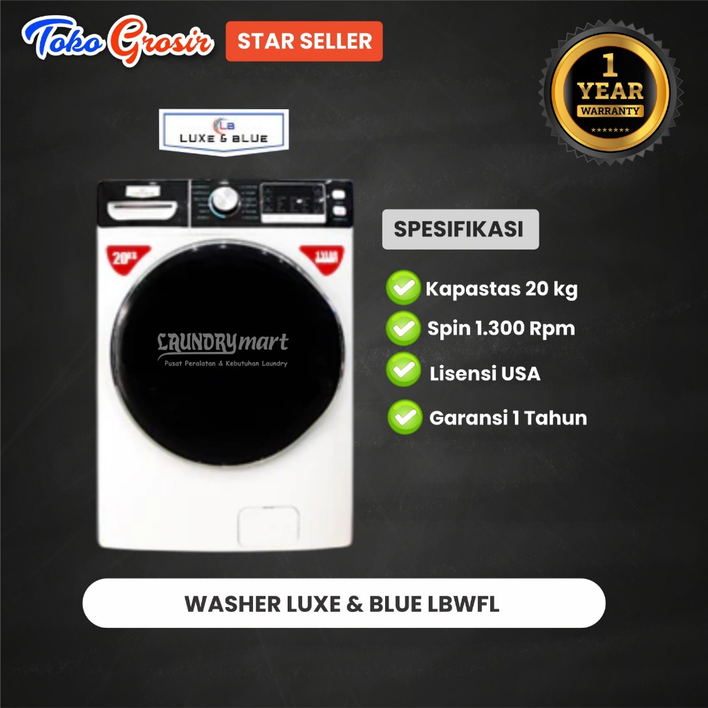 WASHER / MESIN CUCI LAUNDRY 20KG LUXE N BLUE