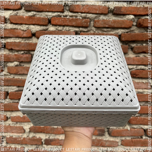 [6 pcs] Wakul Nasi Anyam Kotak Dengan Tutup | Wadah Berkat Hajatan Souvenir Besek Plastik Hampers Mu