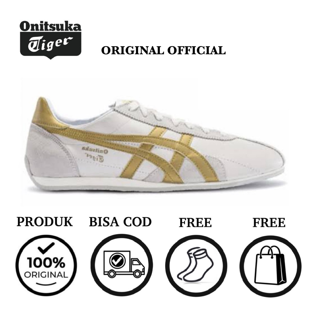 sepatu onitsuka tiger mexico 66 ORIGINAL RUNSPARK WHITE GOLS(free paperbag & kaos kaki)