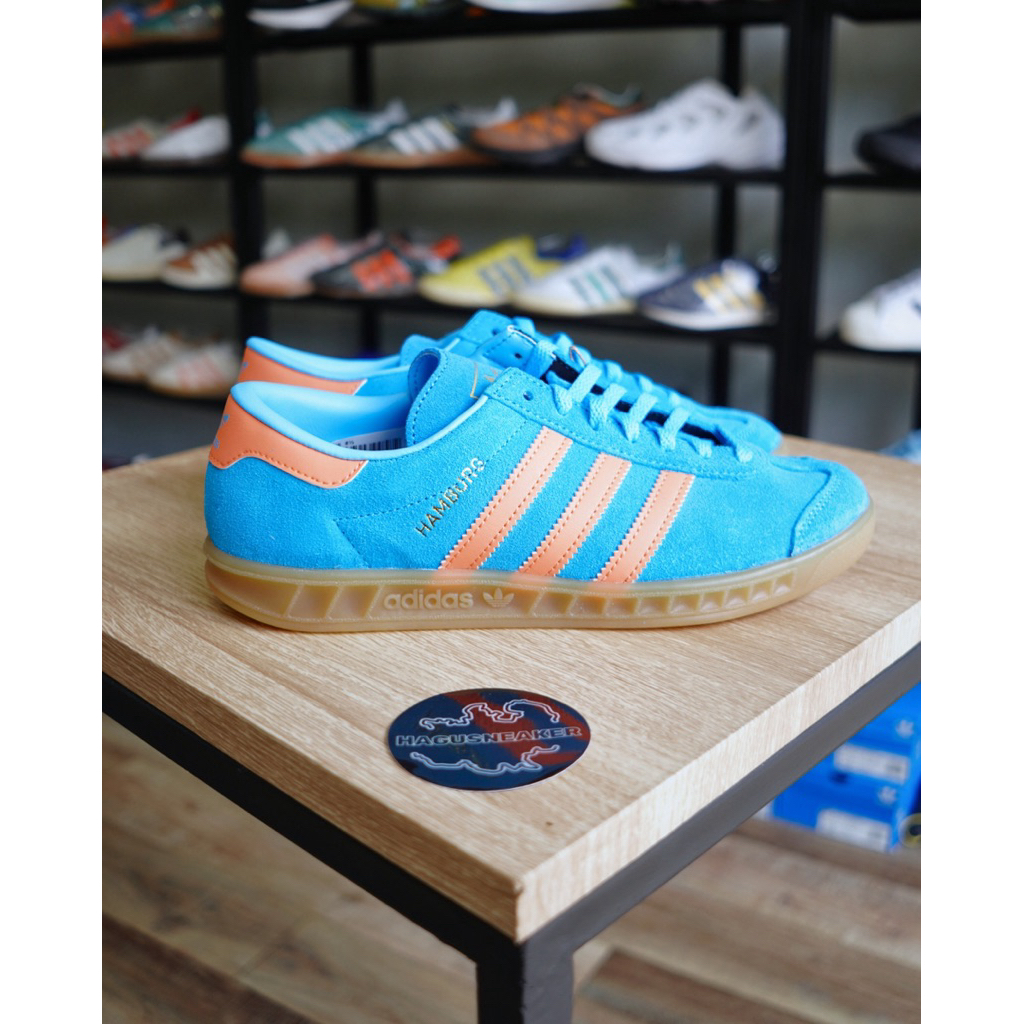ADIDAS HAMBURG W [BLUE / ORANGE] #JS0682 HAGUSNEAKER GARANSI 100% ORIGINAL
