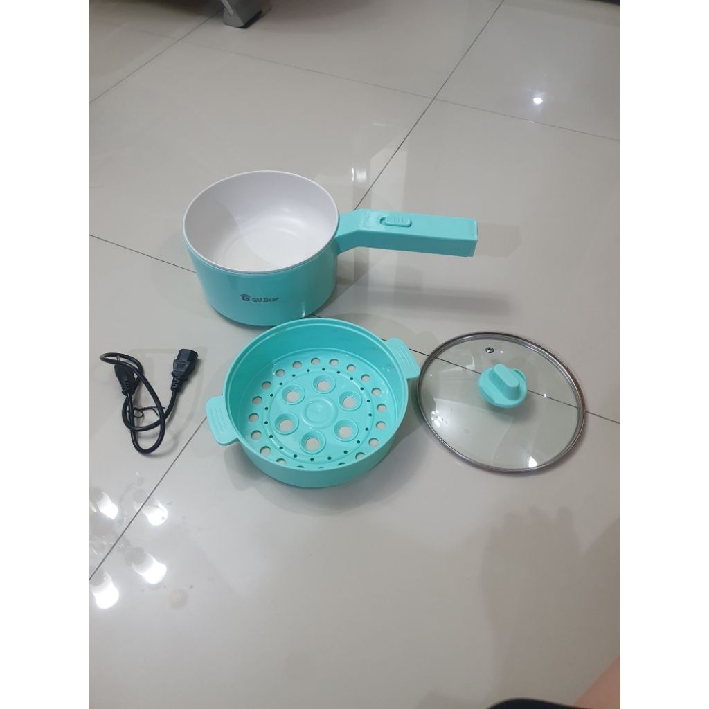 Panci Listrik SerbaGuna 2L 2316 Hijau Kompor Listrik Pintar Penggorengan Elektrik Free Steamer Kondi