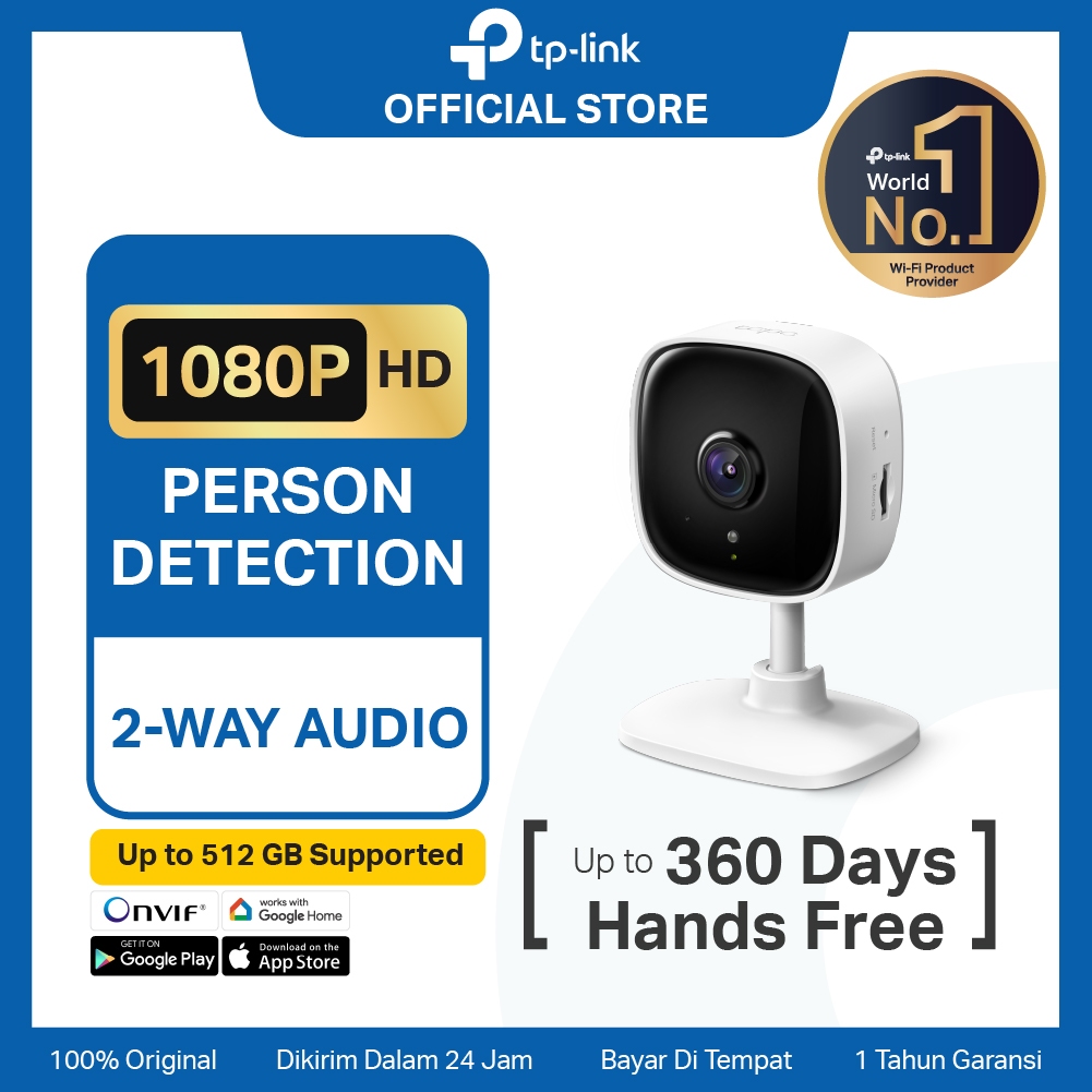 TP-Link Tapo C100 | 1080P Kamera CCTV | IP Camera WiFi | Indoor | HD 2MP Video | SD | Murah Toko