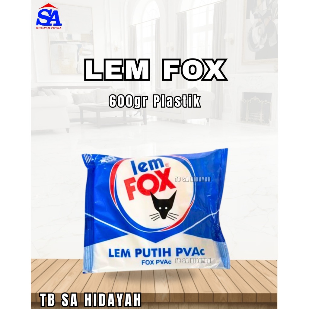 Lem PVAc Putih Fox 600 gram / Lem Fox Bungkus Biru Lem Kayu Fox Besar Lem FOX PUTIH/ Lem Slime/ Kert