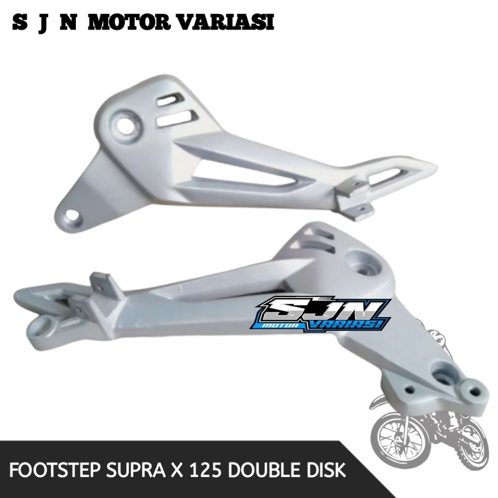 Footstep Supra X 125 DD Step Supra X 125 DD Satu Set High Quality Varian Warna Silver SJN Motor Vari