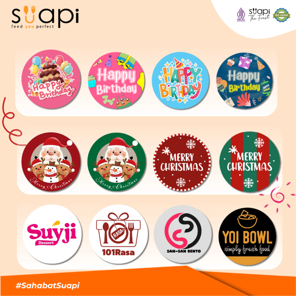 [25 pcs] SUAPI Custom Label Sticker untuk Sendok Logo