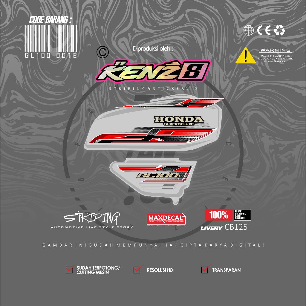 striping gl100 custom transparan striping gl100 gl125
