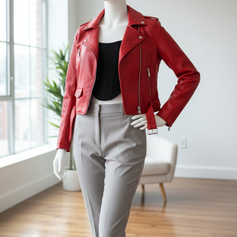 HOT PRODUCT Jaket semi kulit wanita cewe untuk motor turing model seksi korea crop murah