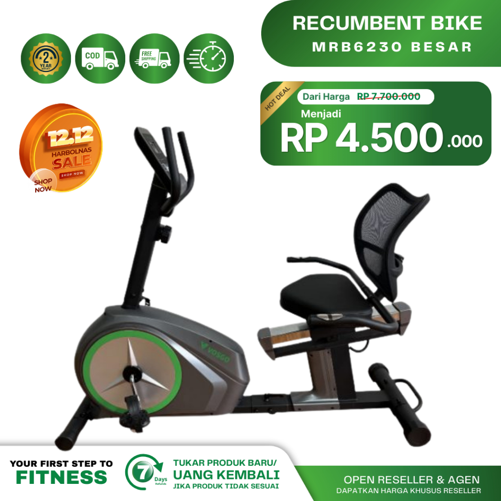 Alat Olah Raga Sepeda Statis Terapi Recumbent Bike Termurah Vosgo