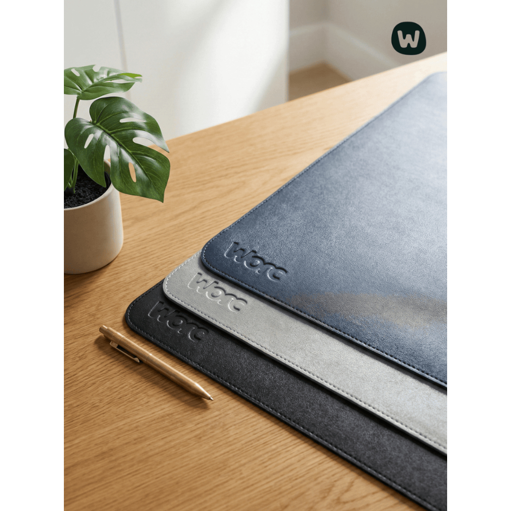 Worc Desk Mat PU Leather Cork Base 80x80 cm - Alas Meja Kerja Mousepad Besar Waterproof Anti Slip