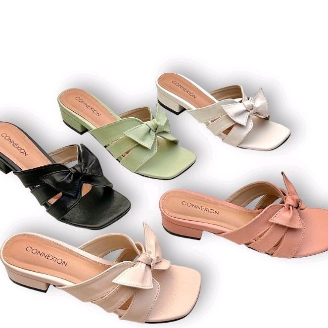 Sandal Wanita Model Selop pita sandal wanita hak pendek