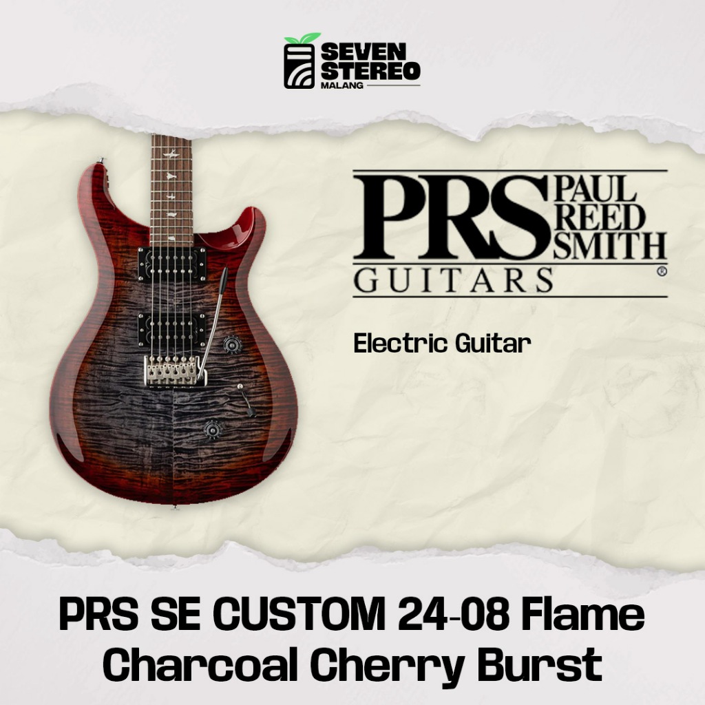 PRS SE Custom 24-08 – Flame Charcoal Cherry Burst, Gitar yang Berbicara dengan Karakter