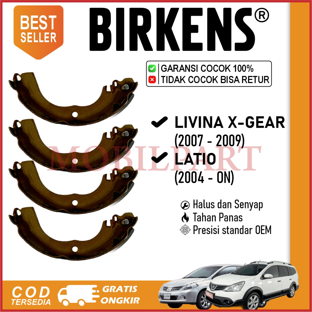 Kampas Rem Belakang Birkens – Livina X-Gear (2007 - 2009) Latio (2004 - ON)