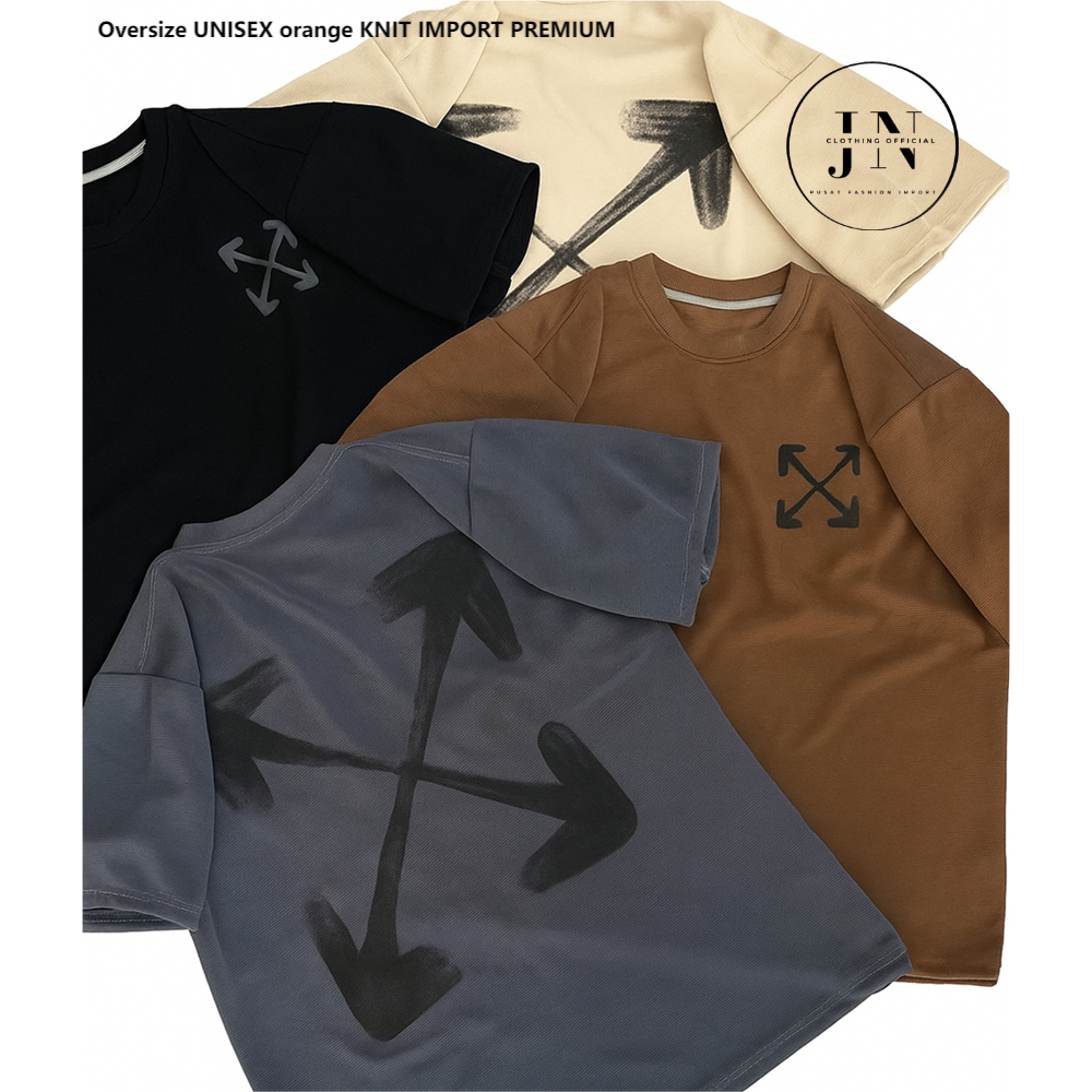 Kaos Oversize Pria ( X ) ( LV )  - T-Shirt Oversize Premium orange KNIT IMPORT PREMIUM Streetwear - 