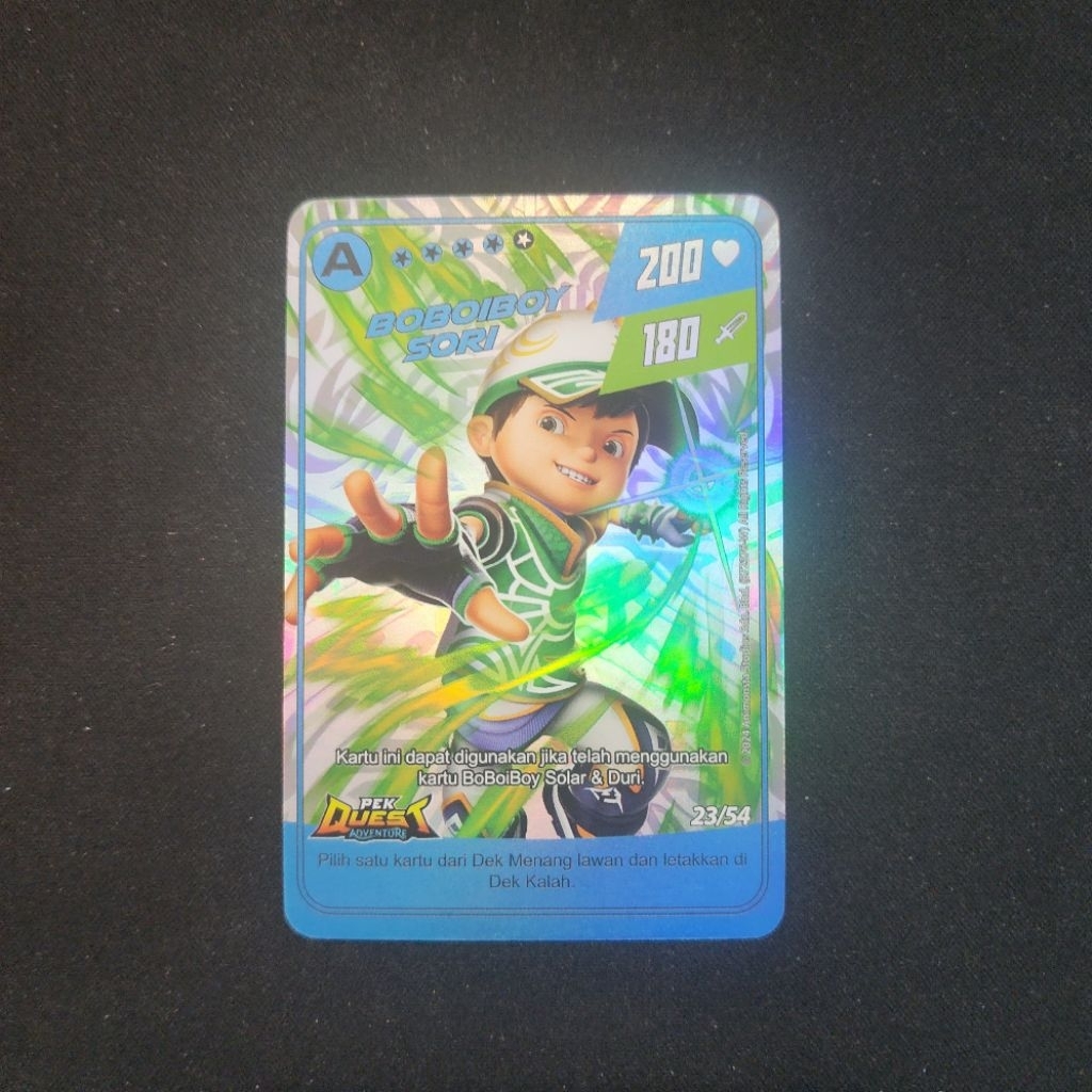 Kartu Boboiboy Monsta Galaxy Card - Boboiboy Sori 23/54 (A Rank Silver Card) Pek Quest Adventure