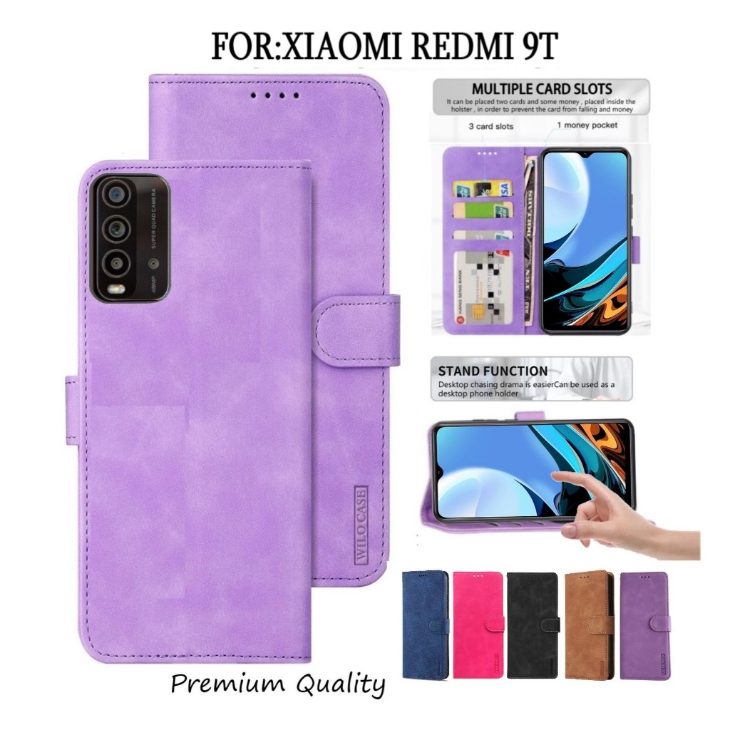 Premium Quality Wilo Case Xiaomi Redmi 9T Flip Case Wallet Luxury Style With Card Slot