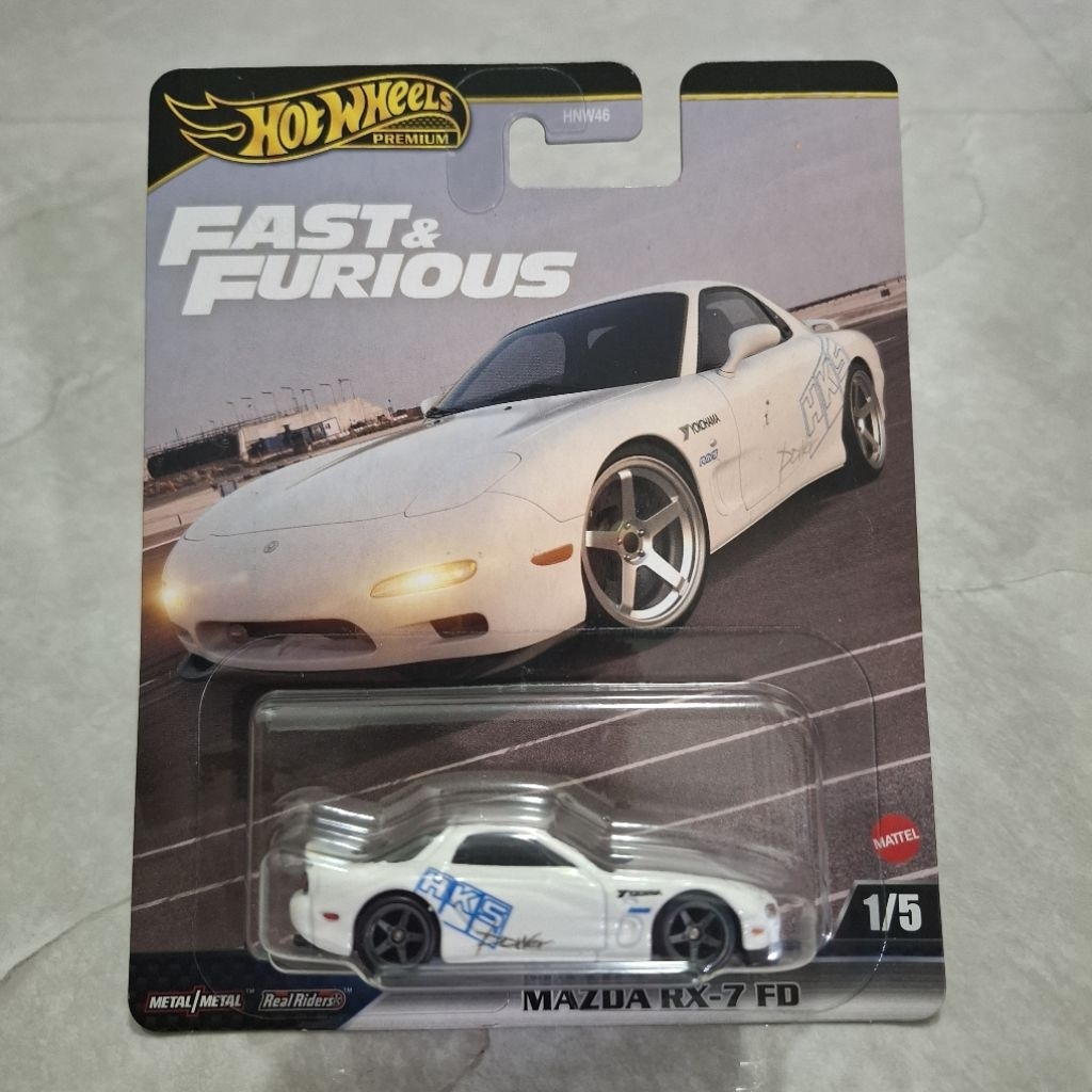 Hotwheels Premium Fast and Furious Mazda RX-7 FD white