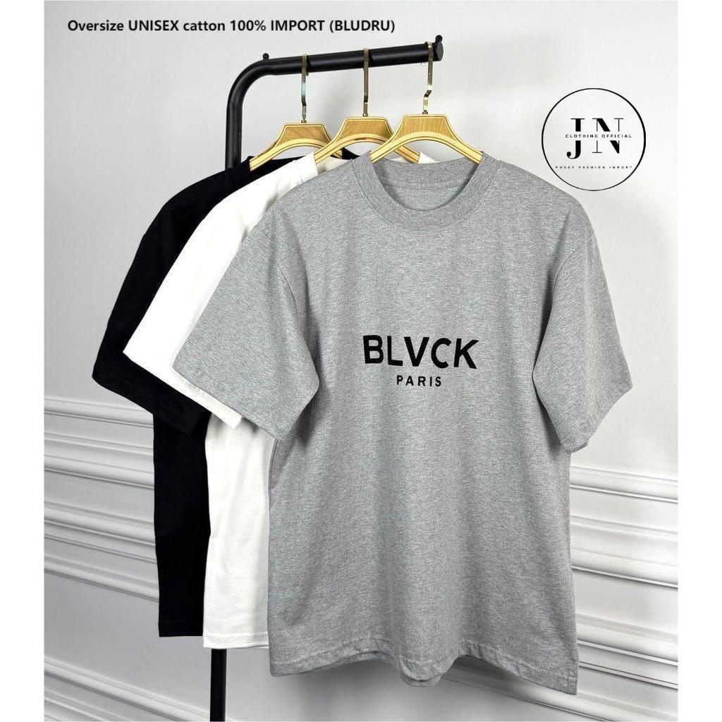 Kaos Oversize Unisex - ( BLVCK paris ) (LOGO Bludru Timbul) Oversized T-Shirt UNISEX Premium  , Kaos