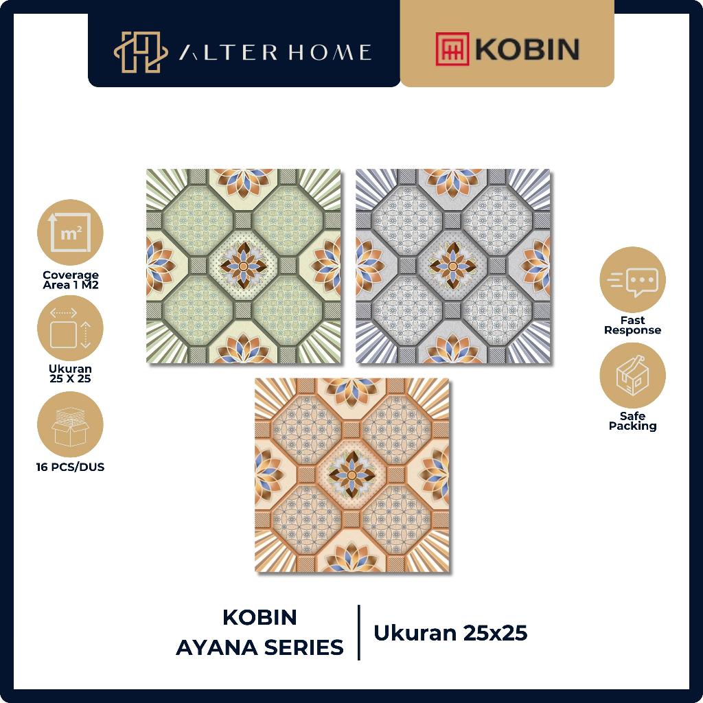 KERAMIK LANTAI KAMAR MANDI | TERAS RUMAH | MOTIF VINTAGE | KOBIN AYANA SERIES | 25 X 25 CM