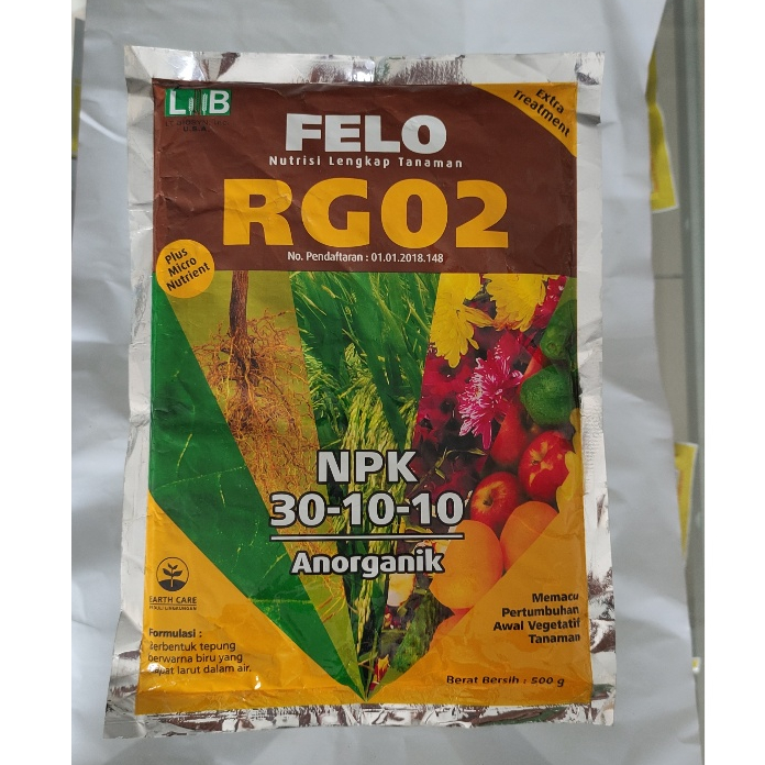 RG02 - NPK 30-10-10 Pupuk Daun Premium + Unsur Mikro 500Gram
