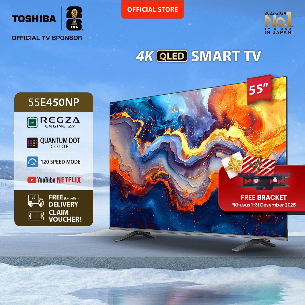 [4K QLED] [KHUSUS ONLINE] Toshiba TV 55" 4K UHD Smart TV - Regza ZR Quantum Dot QLED Dolby Vision At
