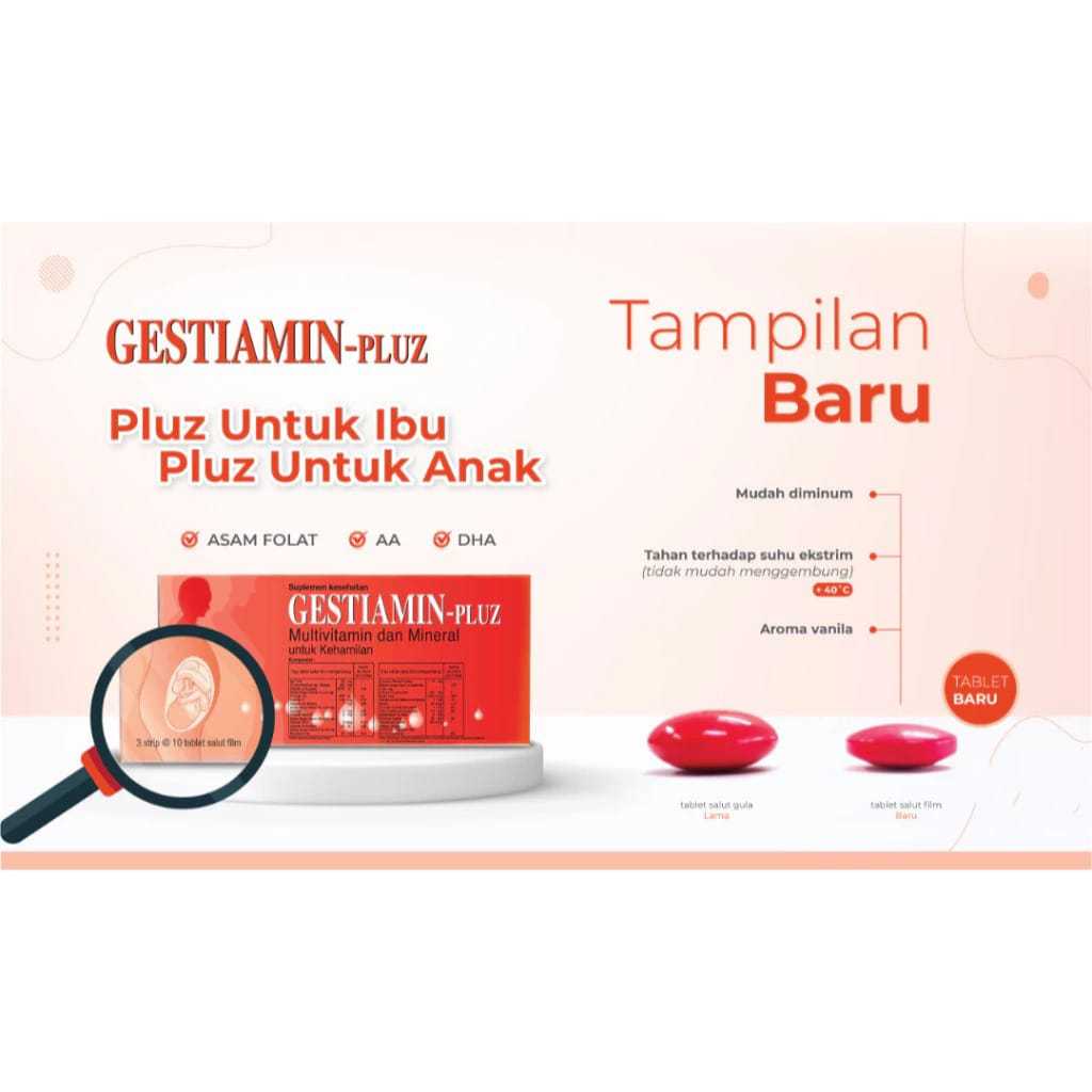 [DISKON] Gestiamin Pluz 30 Tablet Salut Film Multivitamin Untuk Kehamilan