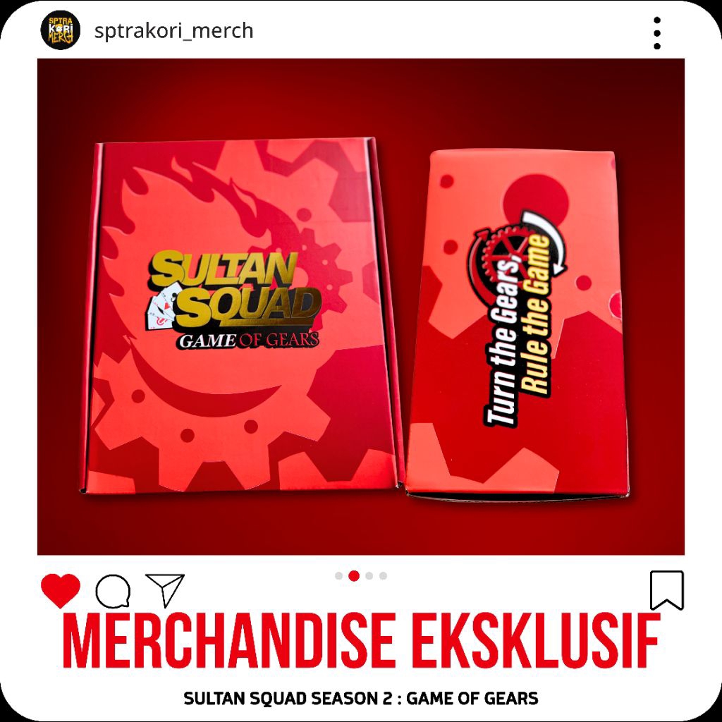 OFFICIAL MERCHANDISE EKSKLUSIF FOR SULTAN SQUAD SEASON DUA GAME OF GEARS + FREE PC ARGA DITO ZAVIAN 