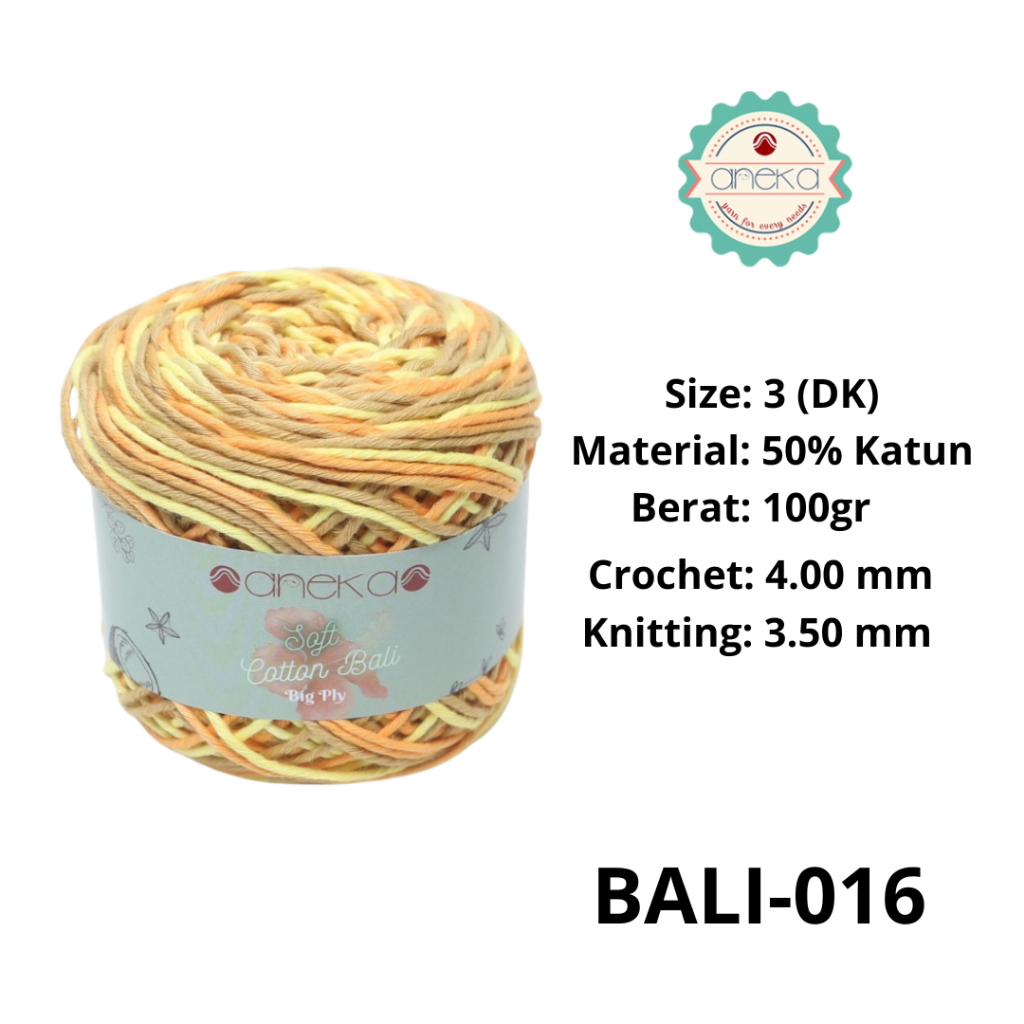 ANEKA - Benang Rajut Katun Bali ANEKA / Soft Cotton Big Ply made by ANEKABENANG - 016