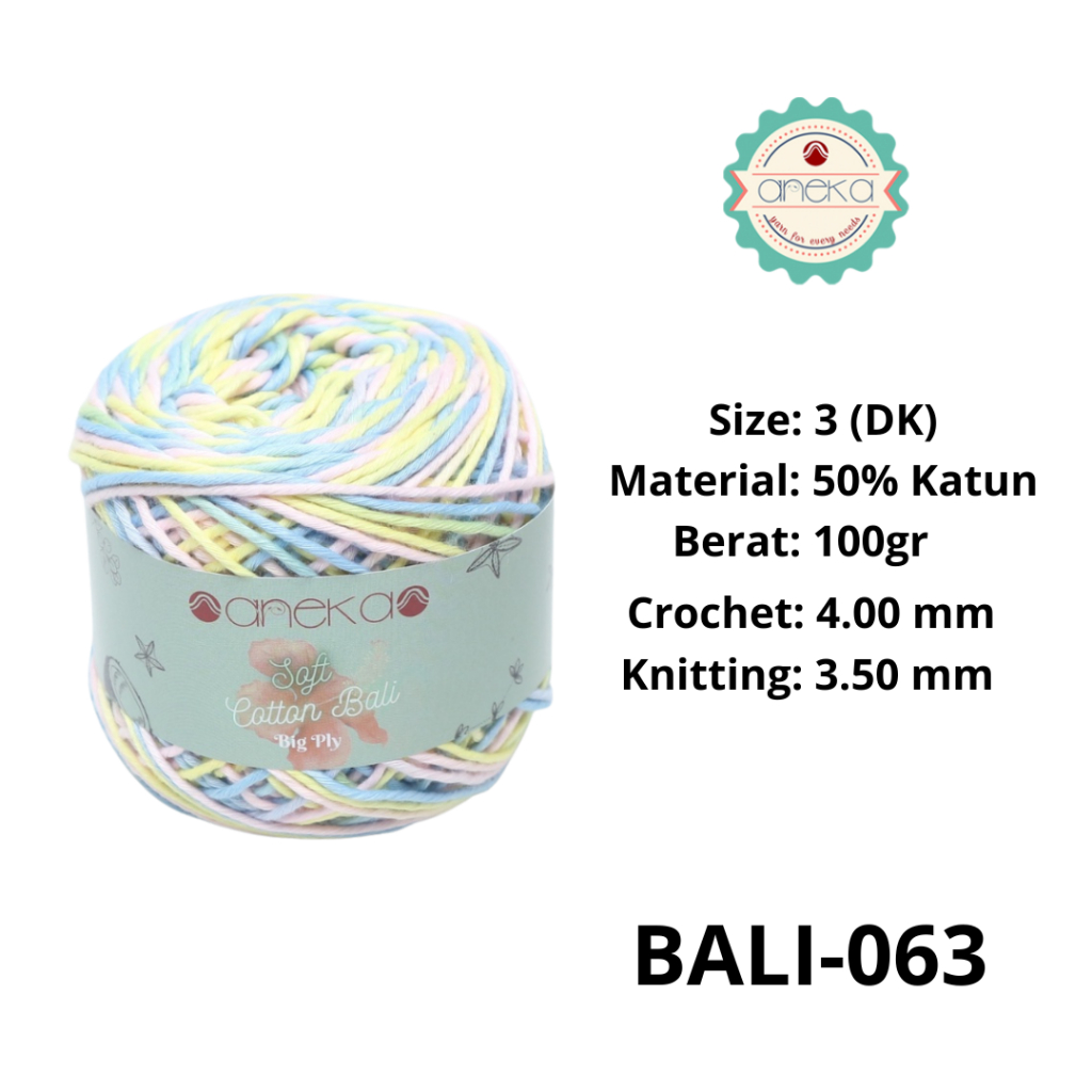 ANEKA - Benang Rajut Katun Bali ANEKA / Soft Cotton Big Ply made by ANEKABENANG - 063