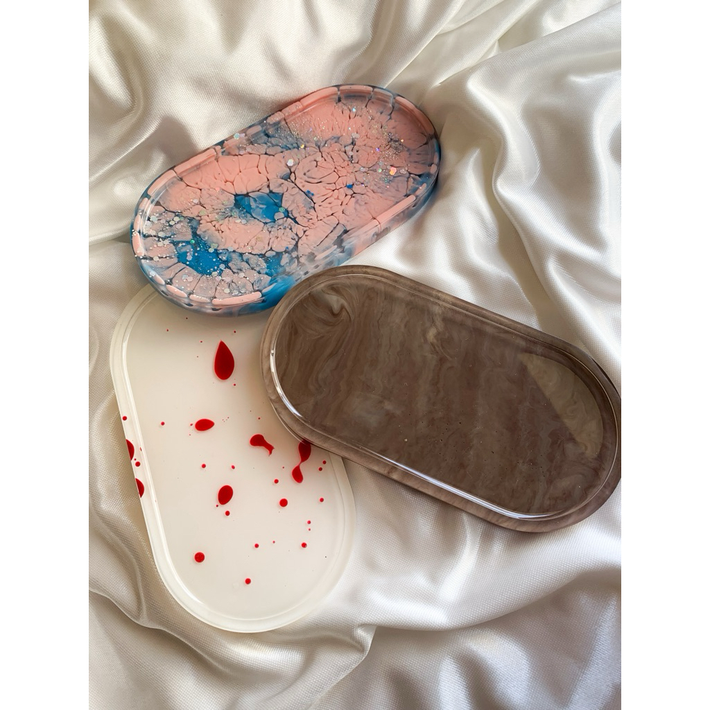 Oval tray resin art/ tatakan oval /oval coaster