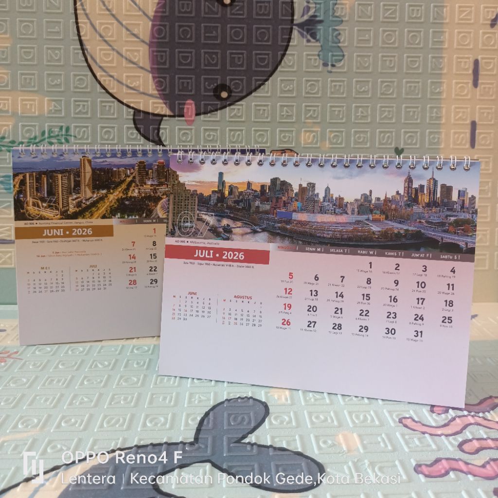 Kalender Meja 2026 pemandangan Kota