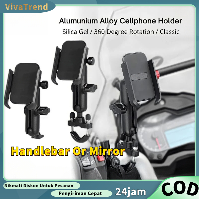 Holder HP DUDUKAN SPION DAN STANG ROTATE 360 Universal Phone holder Motor matic Sprint Primavera GTS
