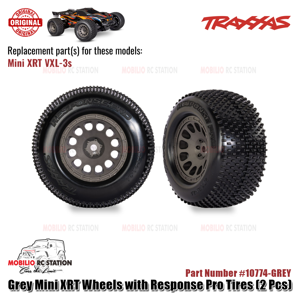 Promo Traxxas Part #10774-GRAY Grey Mini XRT Wheels with Response Pro Tires 2 Pcs for RC Mini XRT
