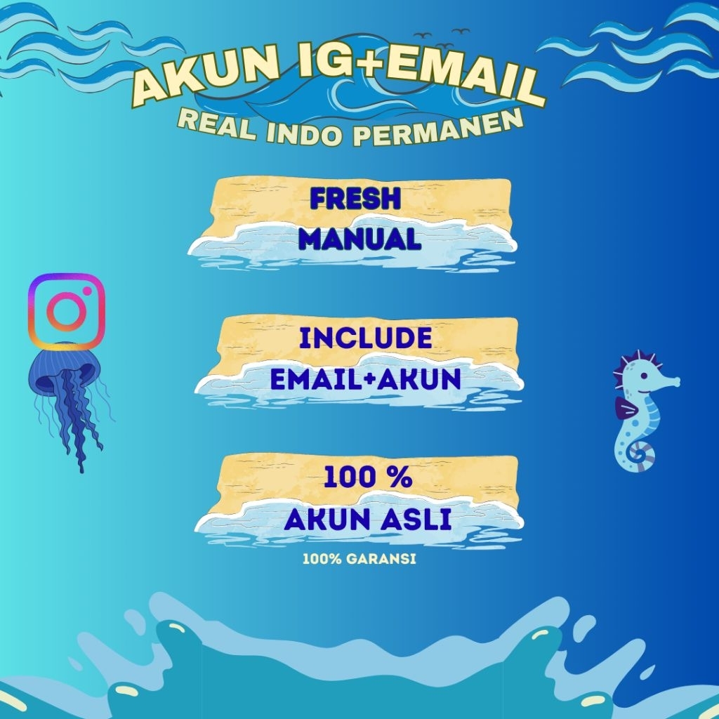Akun IG Fresh Real Indo 2FA Anti Hackback Garansi Uang Kembai