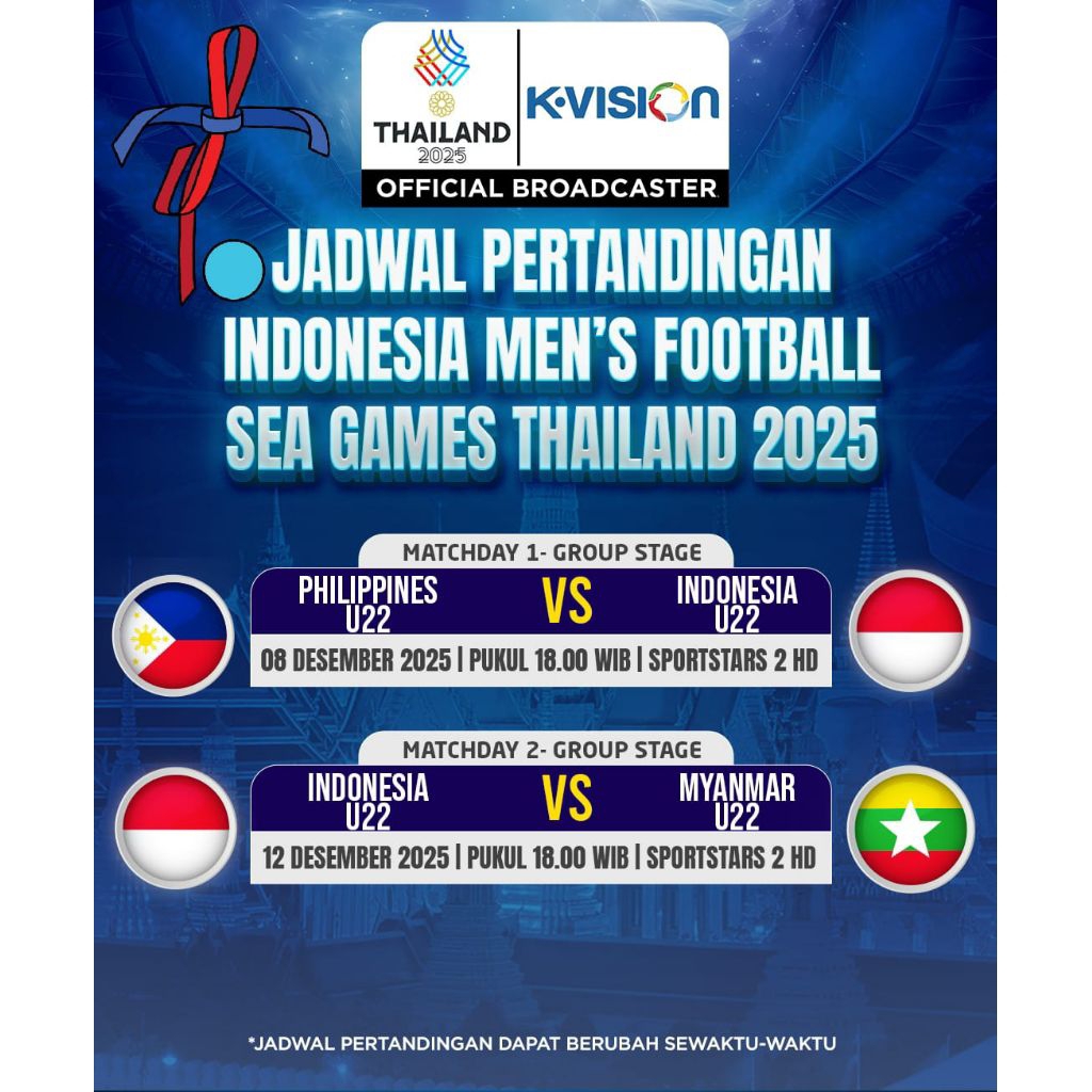 Voucher Paket K-Vision Sea Games Timnas Sepak Bola Indonesia U 22