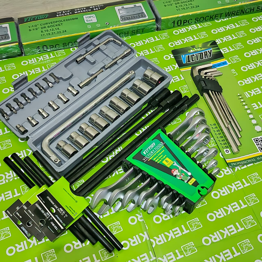 Promo Kunci Lengkap 4 Set TEKIRO Kunci T 4 Pcs 8,10,12,14 mm +Kunci Toolkit Socket Wrench Set 27 Pcs