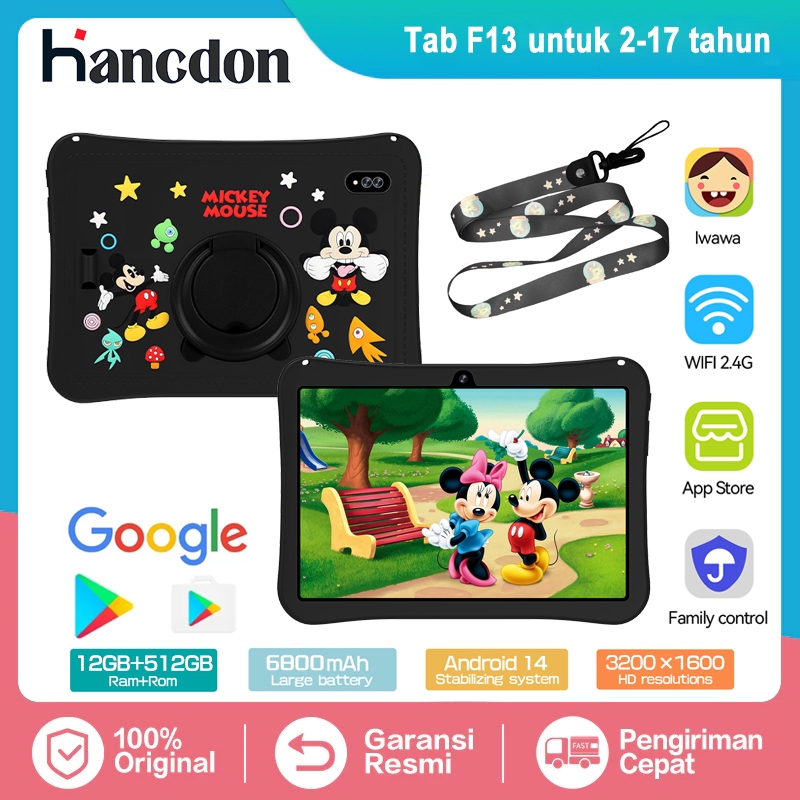 Hancdon Tablet PC Asli Baru Tab F13 12GB+512GB Tablet Android 10.1inch Layar Full Screen Layar Besar