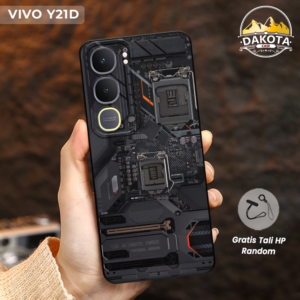 Casing silikon pro camera macaron kompatibel untuk Vivo Y21d Terbaru Motif Mesin Hp | Case murah gra
