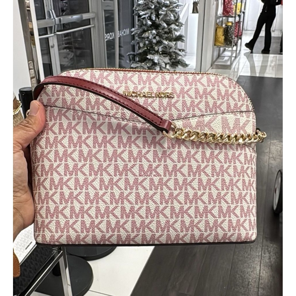 mk jet set travel md dome crossbody cherry multi k