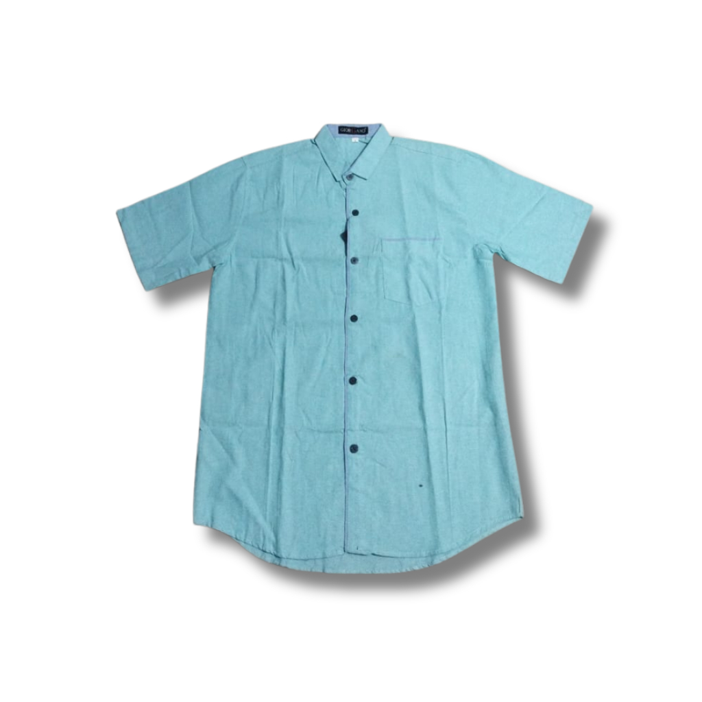 Baju Kemeja Koko Pria Lengan Pendek Biru Langit