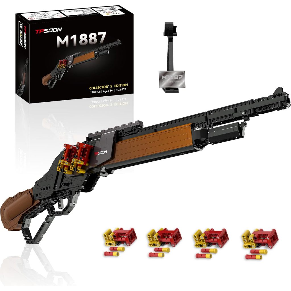 Sosuy Building Block Gun Sets, M1887 1:1 DIY Shootable Shotgun Model Guns Toys