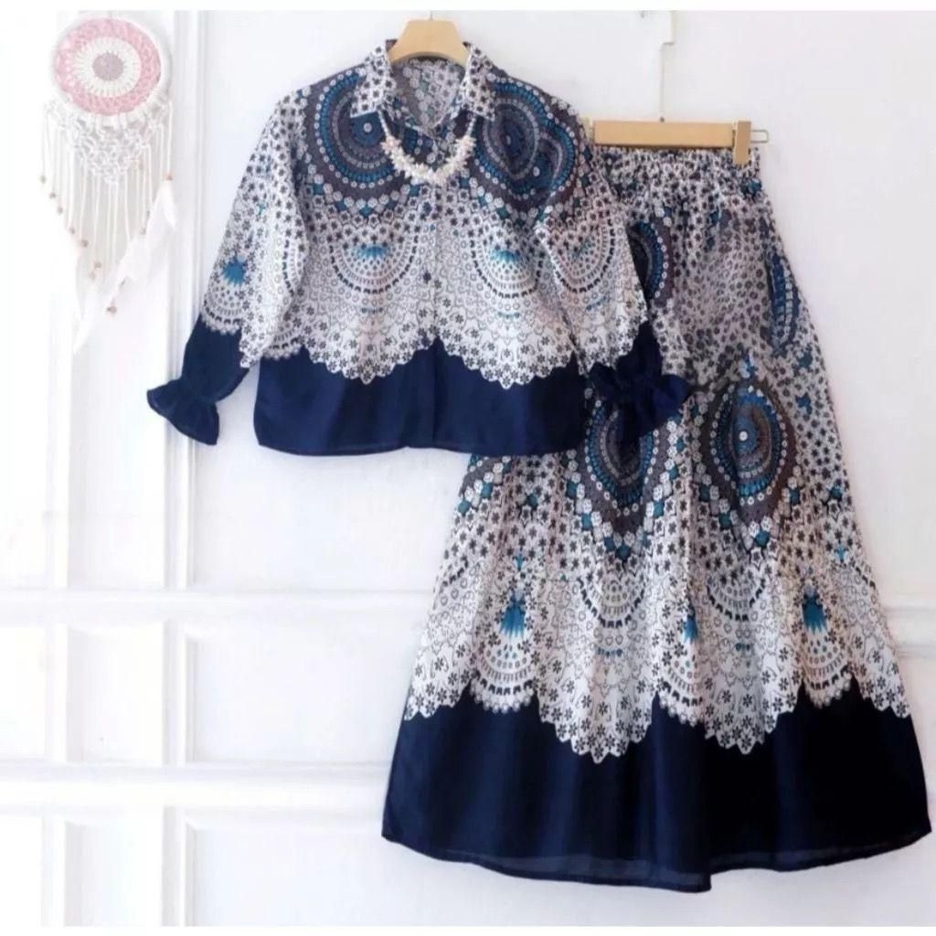 NINDYA SET RAYON KIDS ( 7 TAHUN - 15 TAHUN ) ROK RAYON // SETELAN NINDYA// SETELAN ROK KEKINIAN // O