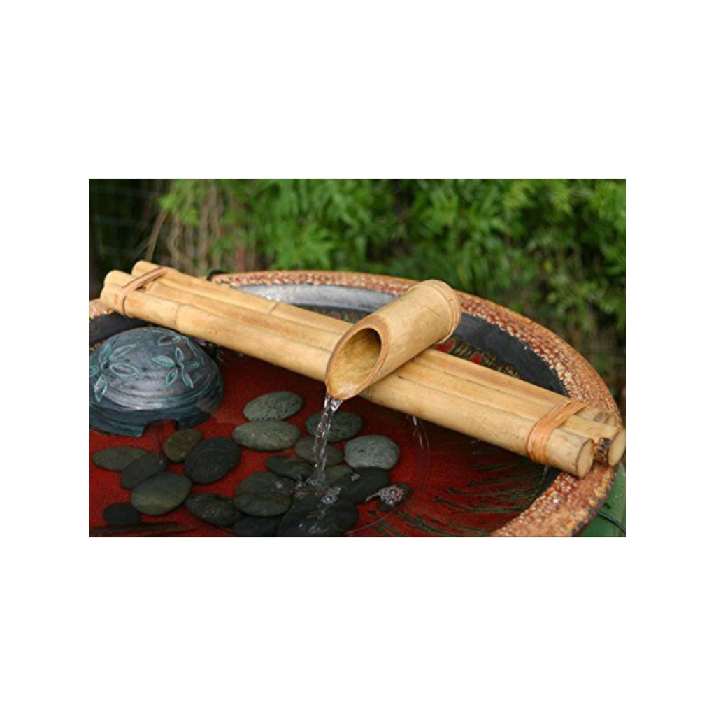 pancuran bambu kolam ikan minimalis