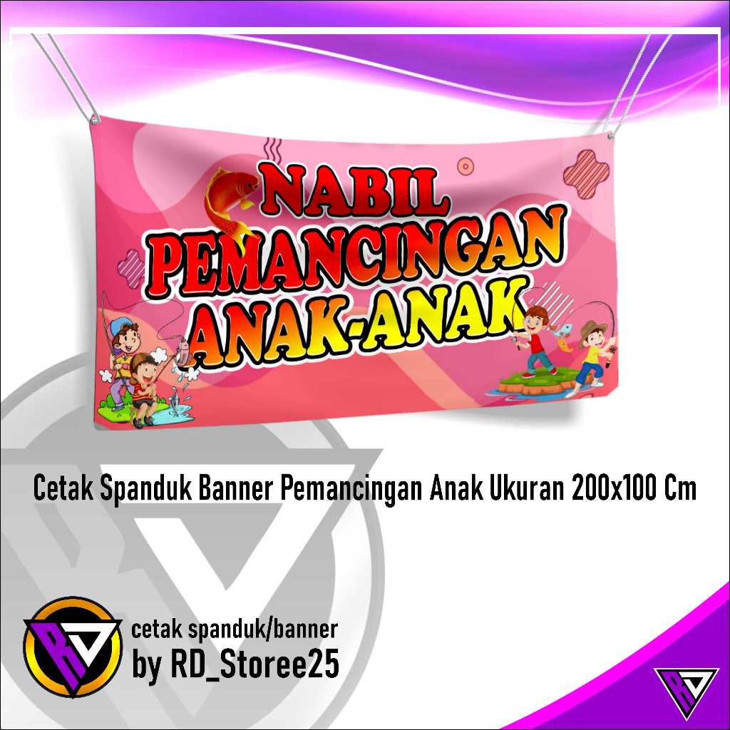 Cetak Spanduk Banner Pemancingan Anak Ukuran 200x100 Cm