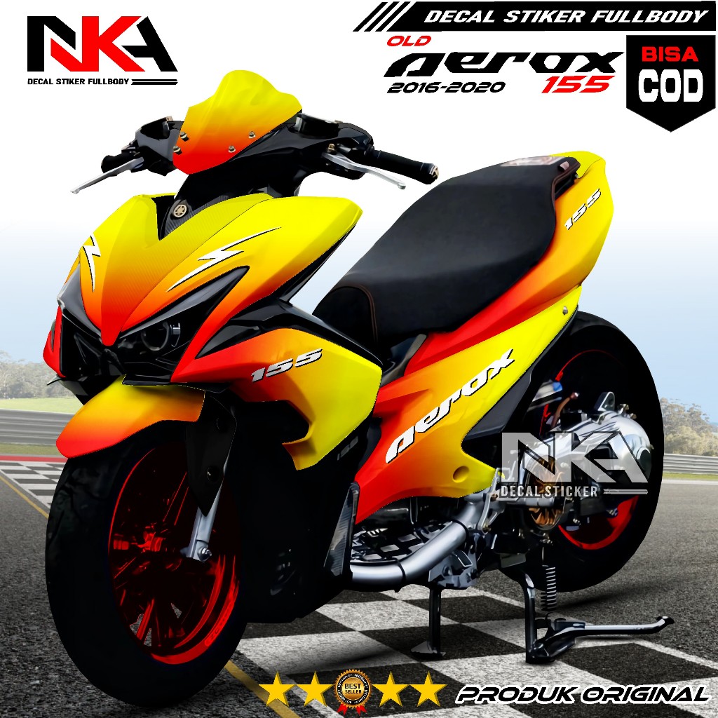 Decal Stiker Aerox 155 Fullbody Kuning Bunglon Stiker Motor Aerox Old Thun 2016-2020