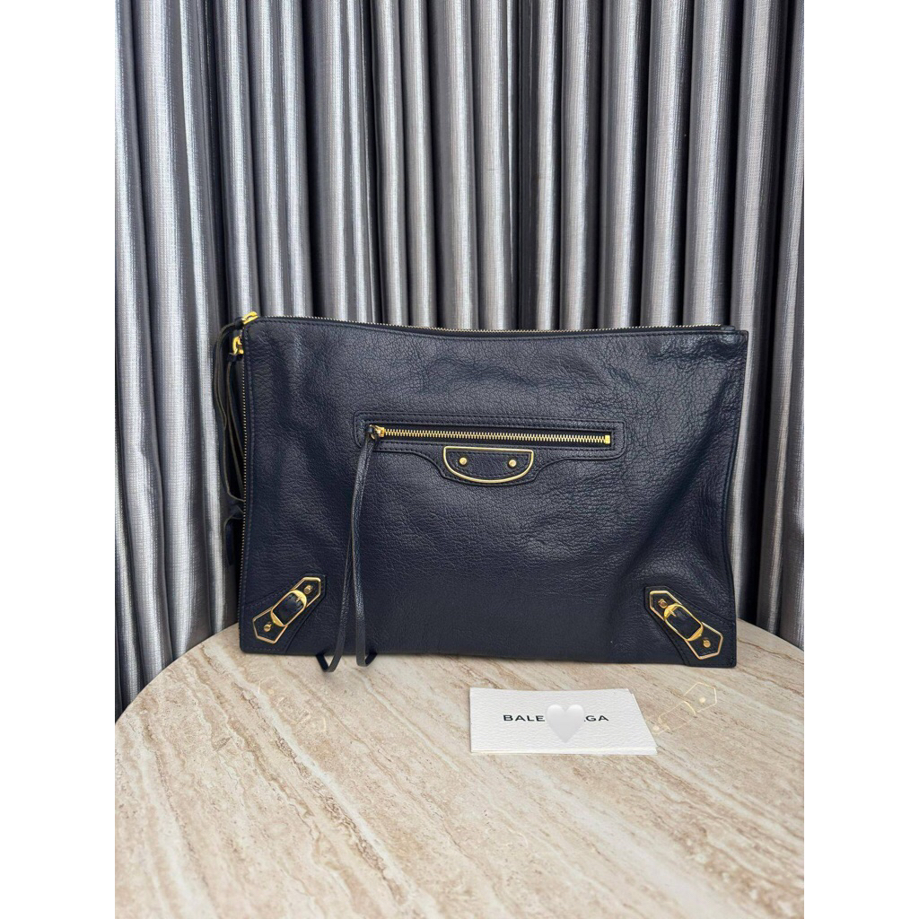 (PRELOVED) Balenciaga Clutch Edge Navy GHW 2015