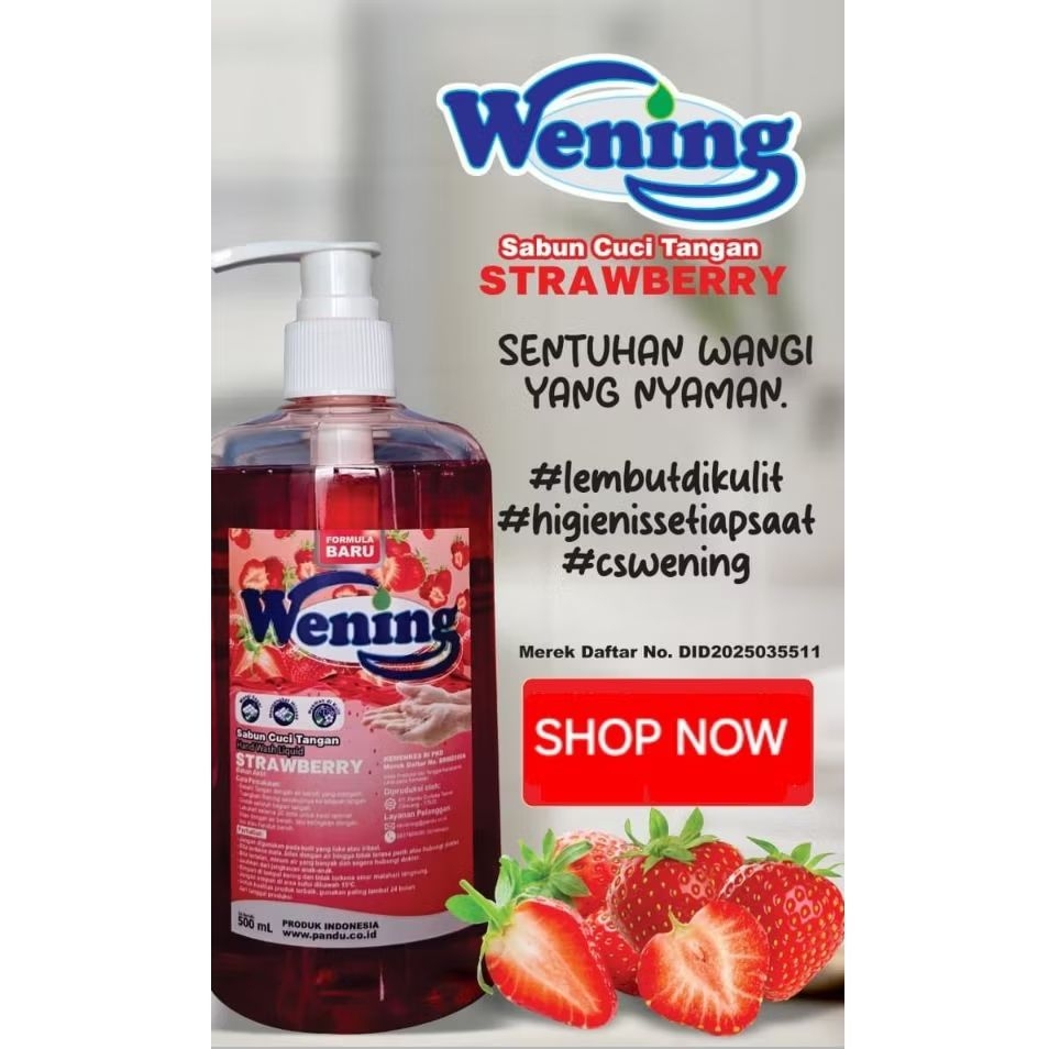 WENING Sabun Cuci Tangan Strawberry Pump 500 ml
