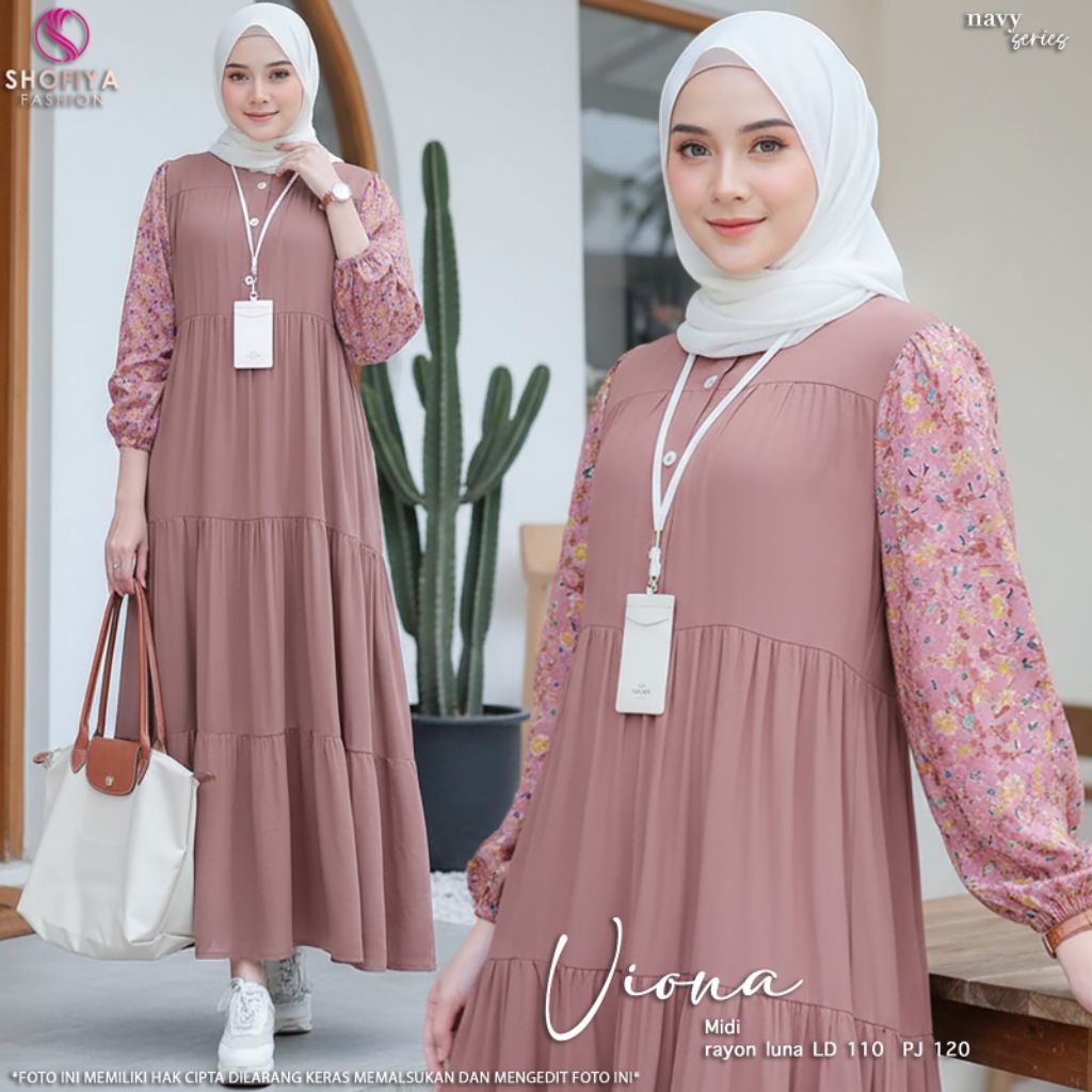 (NEW)GAMIS WANITA MIDI DRESS FASHION MUSLIM/GAMIS MIDI  VIONA - AGATA // BY SHOFIYA GGS