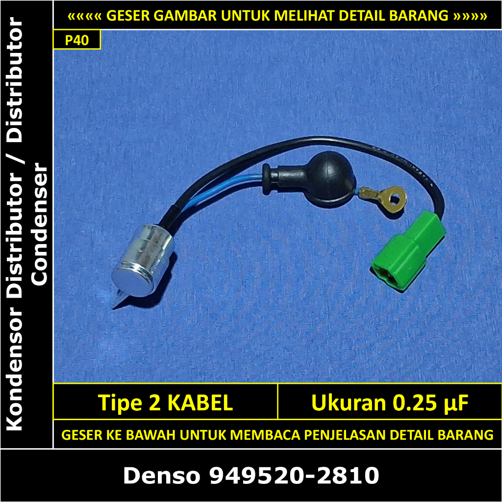 Kondensor Distributor (2 KABEL) Toyota Corolla Twincam 1300 cc EE90 1987-1992 Denso Japan 949520-281