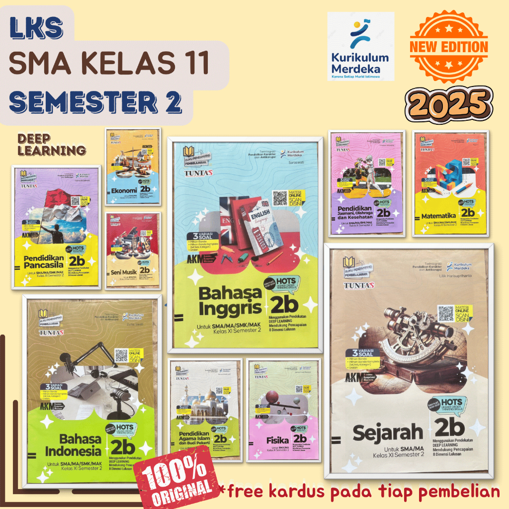 LKS TUNTAS BAHASA INGGRIS, SEJARAH, PKN, BAHASA INDONESIA, MATEMATIKA, PAI KELAS 11 UNTUK SMA/MA/SMK