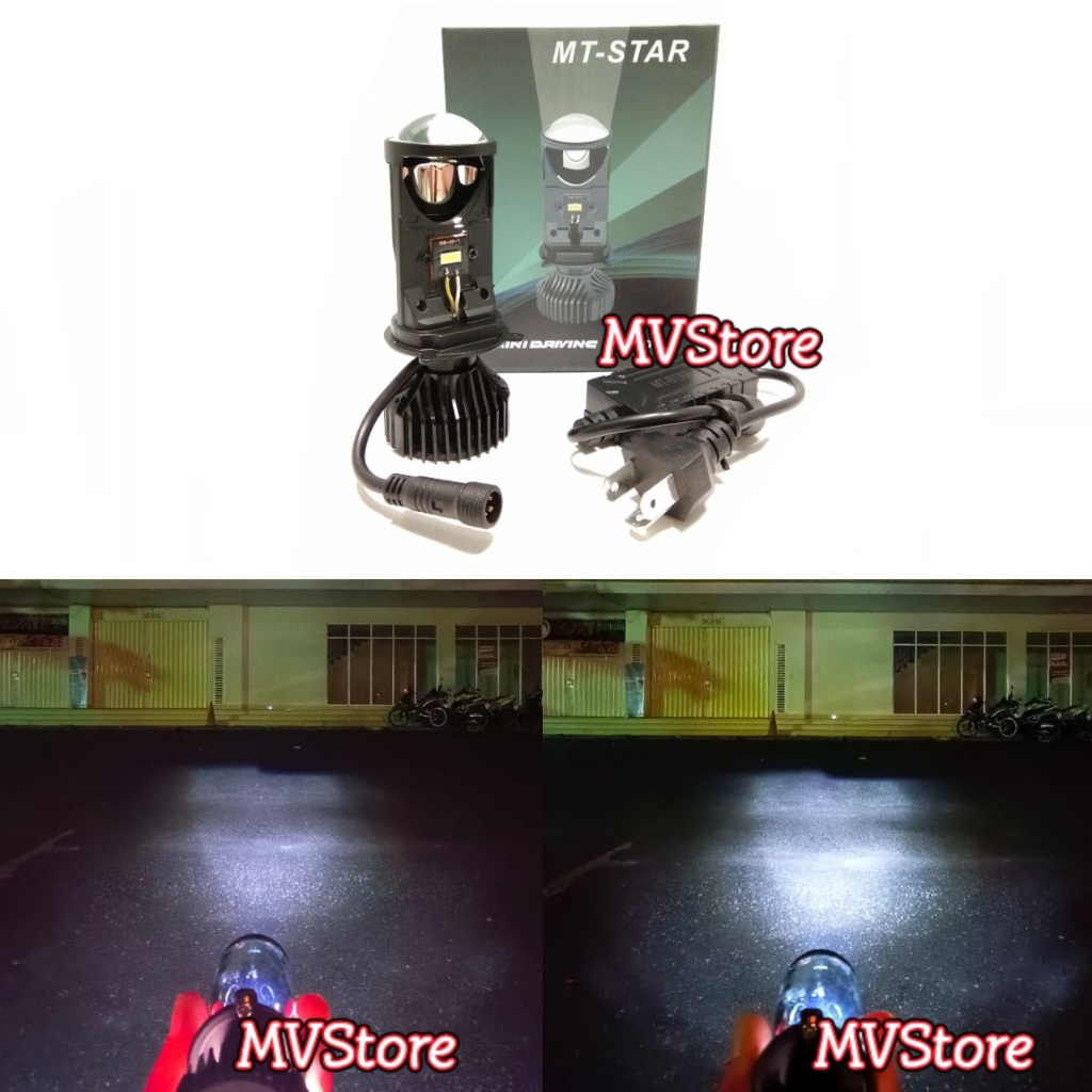 Lampu Utama Led Mt Star H4 Projector Mini H4 Projie Cut Off